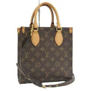 LOUIS VUITTON Sac Plat Handbag Monogram Brown